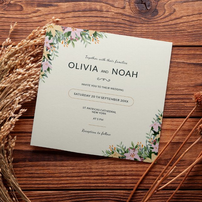 Botanical wedding invitation - boho and rustic inbjudningar (Skapare uppladdad)