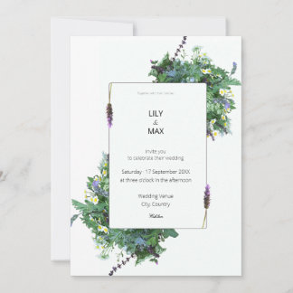 Botanical Wedding Invitation | Elegant Wildflower  Inbjudningar