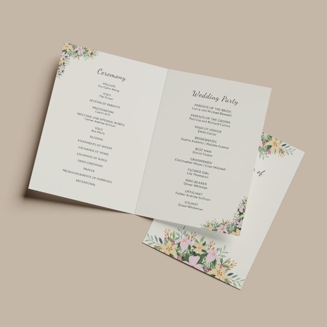 Botanical wedding program (Skapare uppladdad)