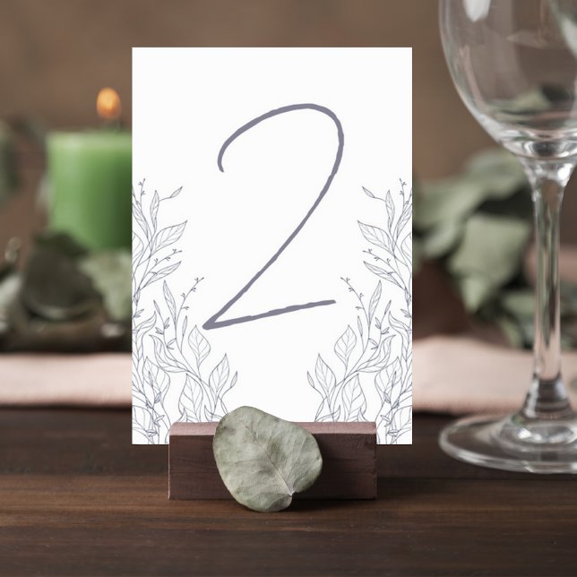 Botanical Wedding Reception Table Number Card Bordsnummer (Skapare uppladdad)