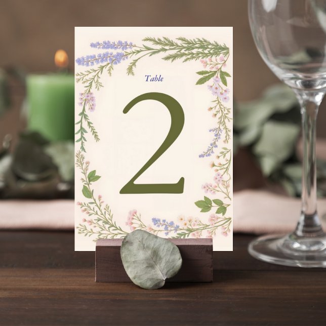 Botanical Wedding Table Number Card Bordsnummer (Skapare uppladdad)