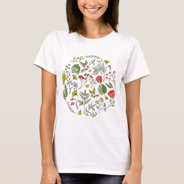 Botanical WildblomGarden T Shirt (Framsida)