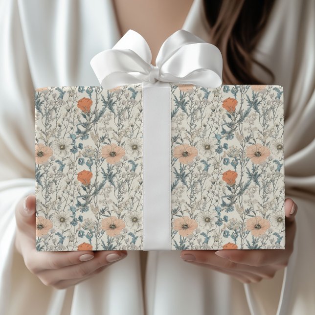 Botanical Wildflower Elegant Gift Wrapping Paper Presentpapper (Skapare uppladdad)