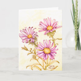 Botanical wildflower watercolor, blank inside kort