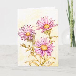 Botanical wildflower watercolor, blank inside kort