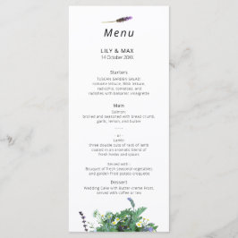 Botanical Wildflower Wedding Menu Meny