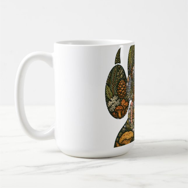 Botanical Wolf Paw Pine Forest Nature Mug Kaffemugg (Vänster)