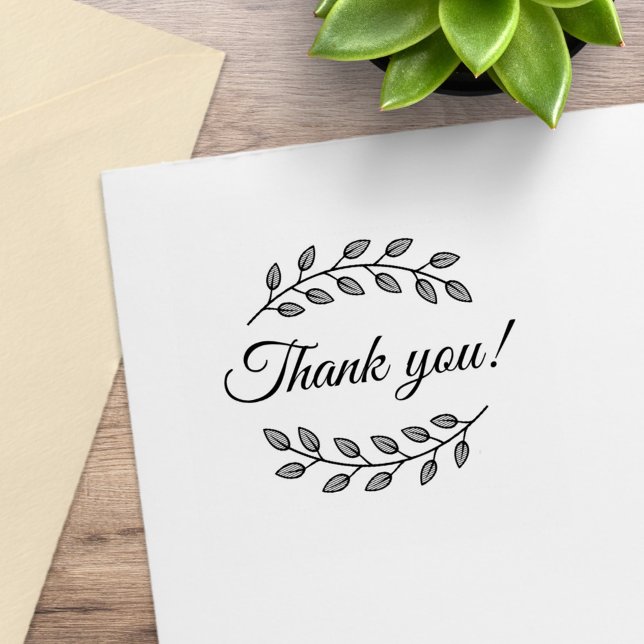 Botanical Wreath Top Bottom Thank You Stämpel (Skapare uppladdad)