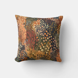 Botanical Yellow Orange Leafy Floral Kudde