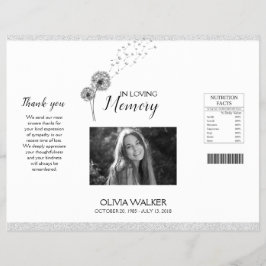 Botanicals Funeral Chip Bag, Obituary Chip Bag Reklamblad