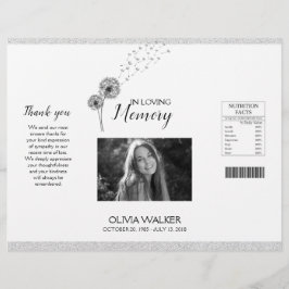Botanicals Funeral Chip Bag, Obituary Chip Bag Reklamblad