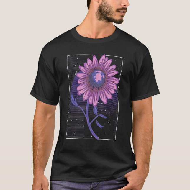 Botanik 90s Vaporwave Botanisk Trädgård Synthwave  T Shirt (Framsida)