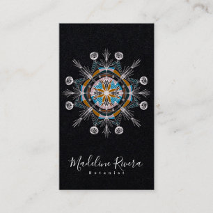 Botanik Florist Yoga Boho Mandala Affärsbricka Visitkort