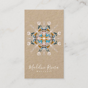 Botanik Florist  Yoga Boho Mandala Kraft Visitkort