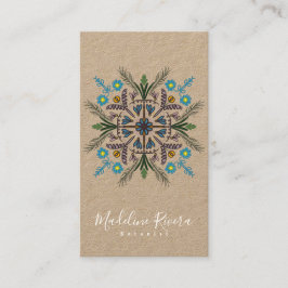 Botanik Florist  Yoga Grönska Mandala Kraft Visitkort