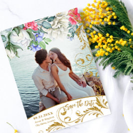 Botanikals Faux Guld Glitter Swirls Spara datum Inbjudningar