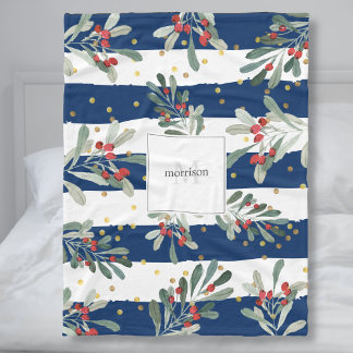 Botaniker från Family Monogram Modern Chic Winter Fleecefilt