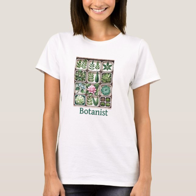 Botaniker Växtentusiast Rutnät  T Shirt (Framsida)