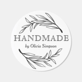 Botaniserad handgjord vit Anpassningsbar för små f Runt Klistermärke