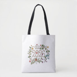 Botanisk 2026 Typografi med blommande vinrankor Tygkasse