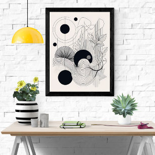 Botanisk Abstrakt för minimal konsthantverk Poster