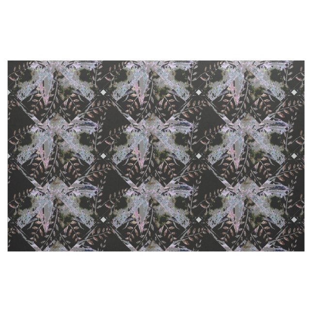 Botanisk Abstrakt (svart) Tyg (Fat Quarter)