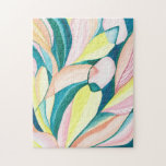Botanisk Abstrakt Watercolor Art Jigszawa Puzzle Pussel<br><div class="desc">Det här pusslet med konstverk har en unik handmålad botanisk konst. ©2020 Eun Mi Kim</div>
