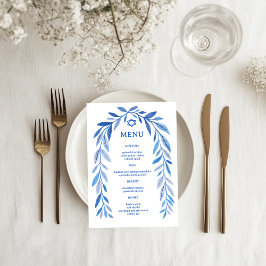Botanisk Akvarell Judisk Evenemang Bar Bat Mitzvah Meny