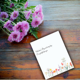 Botanisk akvarell vilda blommor julkort