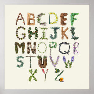 Botanisk alfabet - Natur ABC fonetisk Poster