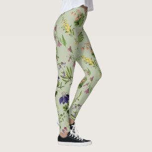 Botanisk alpin blommigt All över att lägga benen Leggings