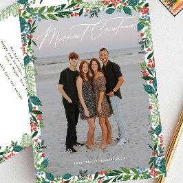 Botanisk Anpassningsbar Photo Ram Merriest jul Julkort