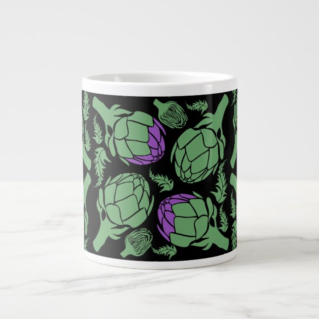 Botanisk Artichoke Konst Hus Dekoration Jumbo Mugg (Framsidan)
