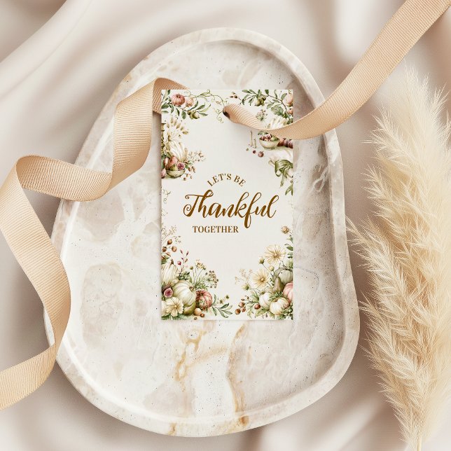 Botanisk Arvströskapumpa Thanksgiving Presentetikett (Skapare uppladdad)
