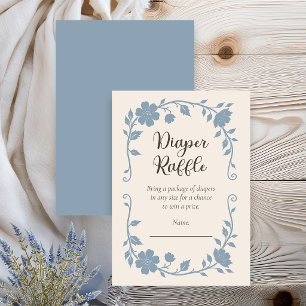 Botanisk Baby Shower Blöja-Raffle Blue Sage Tilläggskort