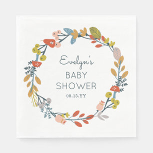 Botanisk baby shower för nedgång pappersservett