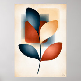 Botanisk Balans Japandi Minimalistisk Löv Gren Poster