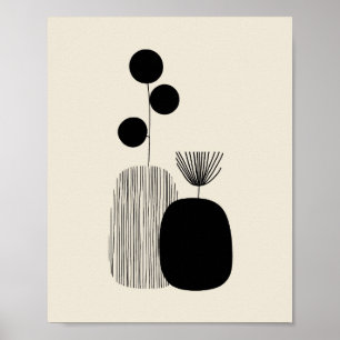 Botanisk Balans – Minimalistisk Vasillustration Poster