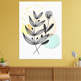 Botanisk Bliss – minimalistisk blomsterkonst Canvastryck