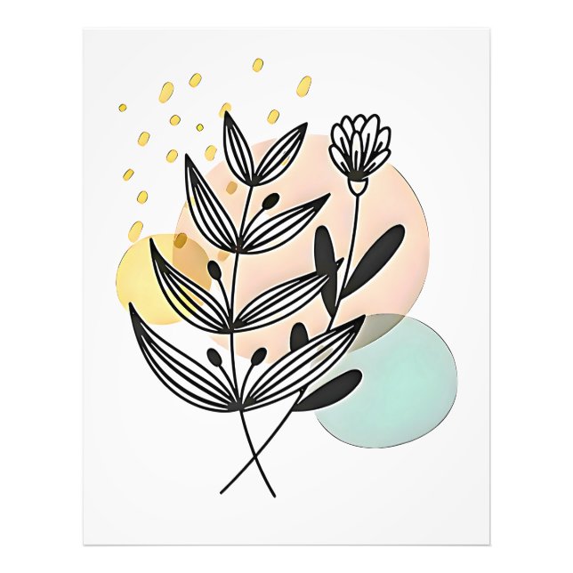 Botanisk Bliss – minimalistisk blomsterkonst Fototryck (Framsidan)