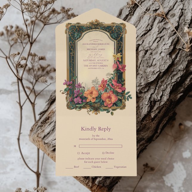 Botanisk Bliss Vildblommor Art Nouveau Bröllop (Skapare uppladdad)