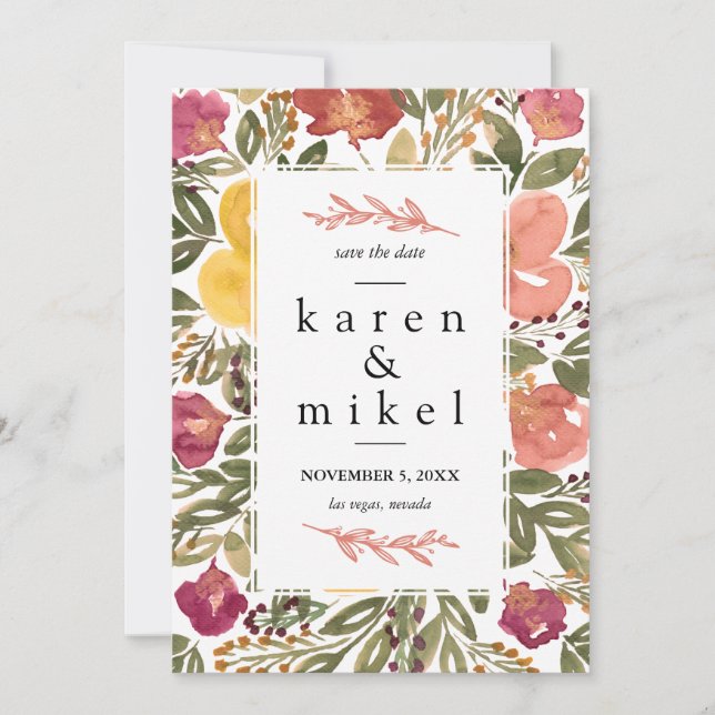 Botanisk blockmålning Spara datuminbjudan Inbjudningar (Framsida)