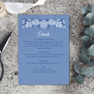Botanisk blom- Dusty Blue Marinbrudklänning detalj Tilläggskort