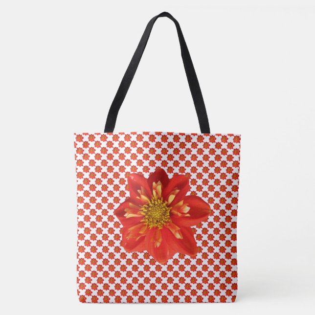 Botanisk blom- orange på någon färg tygkasse (Framsida)