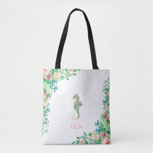 Botanisk blom- SeahorseMonogram Tygkasse