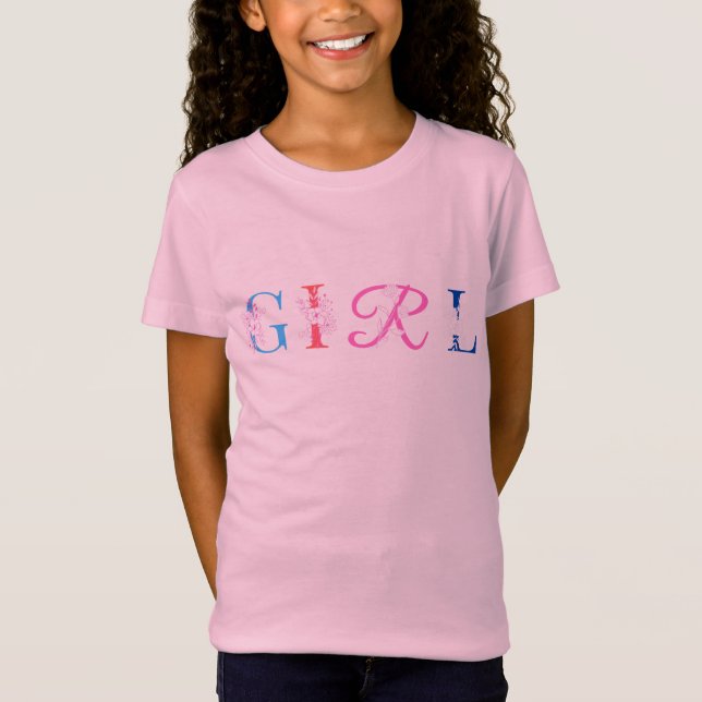 Botanisk Blomma Girly T Shirt (Framsida)