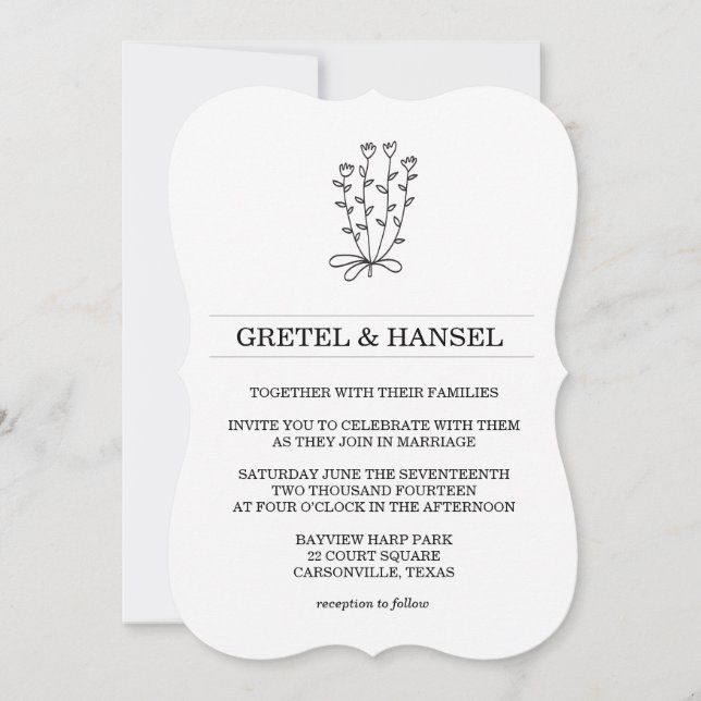 botanisk blomma inbjudningar (Framsida)