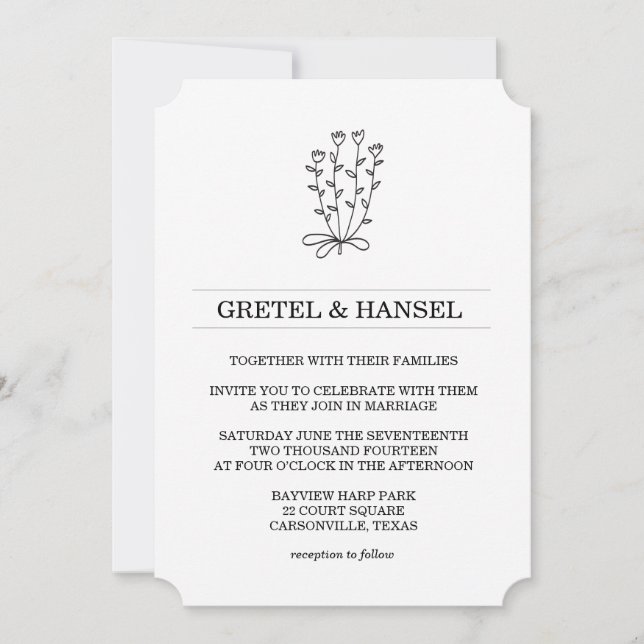 botanisk blomma inbjudningar (Framsida)