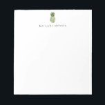 Botanisk Blommigt Ananas Anteckningsblock<br><div class="desc">Konstruktion av botanisk ananas logotyp med elegant,  personlig med namn,  vitt anteckningsblock. Textteckensnittet stil och färg kan anpassas.</div>