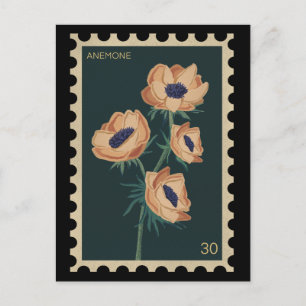 Botanisk Blommigt Anemone - windflowe Vykort